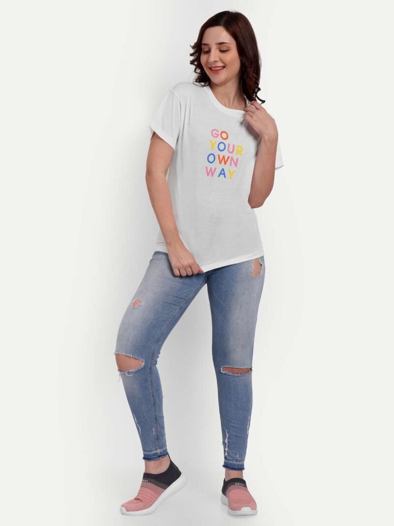 Topography Print Outdoor Women T-shirt - Image 6