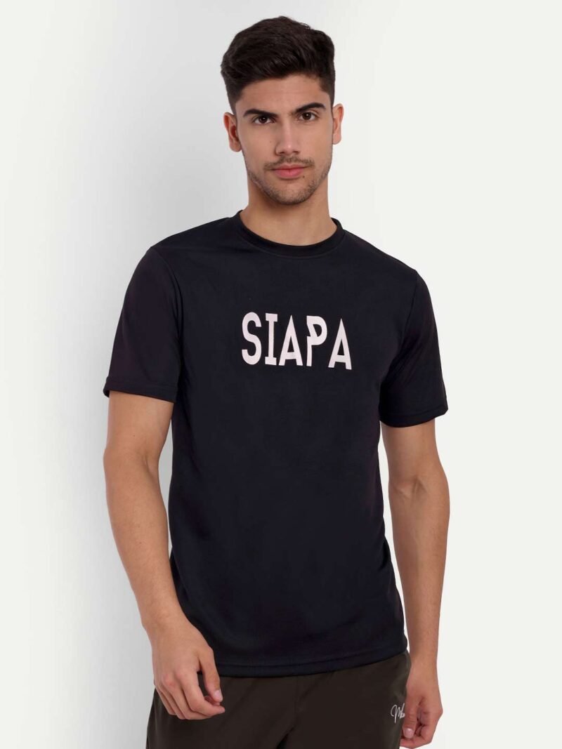 Typography Printed Antimicrobial T-shirt
