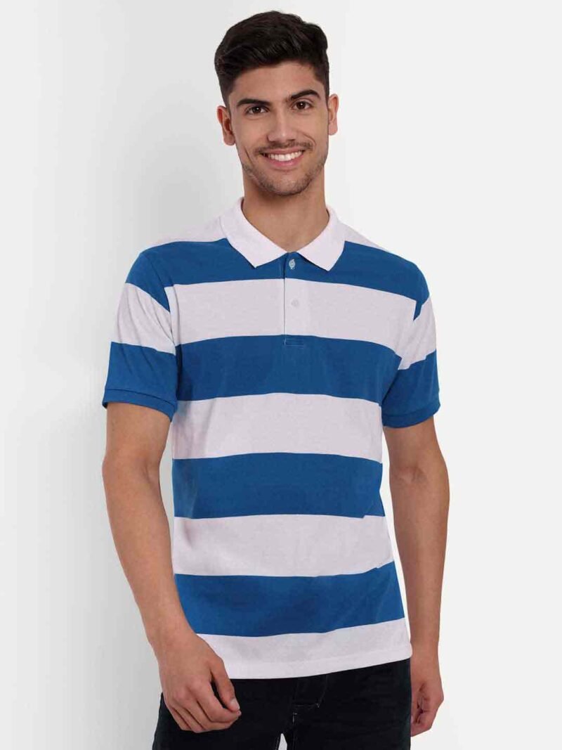 Striped Polo Collar Anti Odour Pure Cotton T-shirt