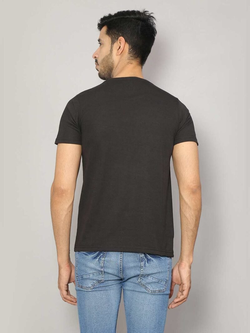 Men Crew Neck Black Outdoor T-shirt - Image 5