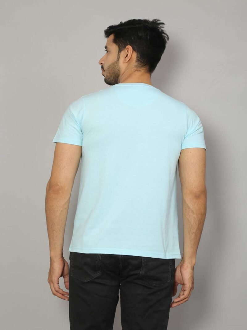 Men Crew Neck Blue Outdoor T-shirt - Image 4
