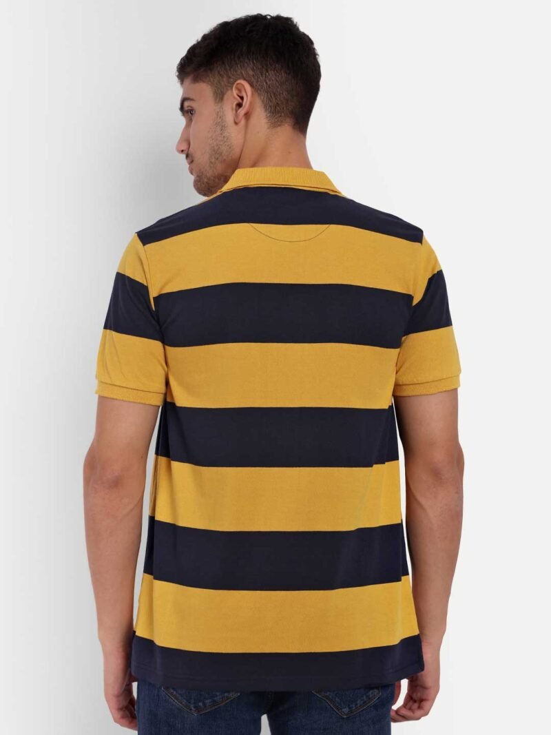 Striped Polo Collar Anti Odour Pure Cotton T-shirt - Image 3