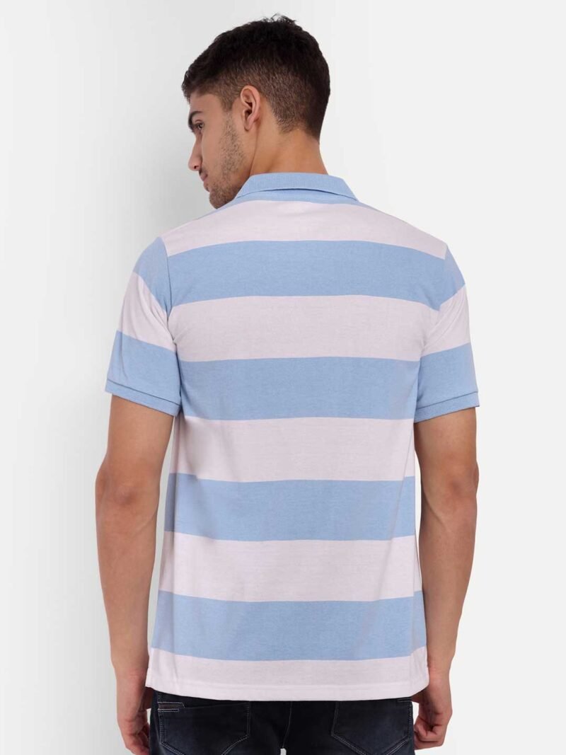 Striped Polo Collar Anti Odour Pure Cotton T-shirt - Image 4