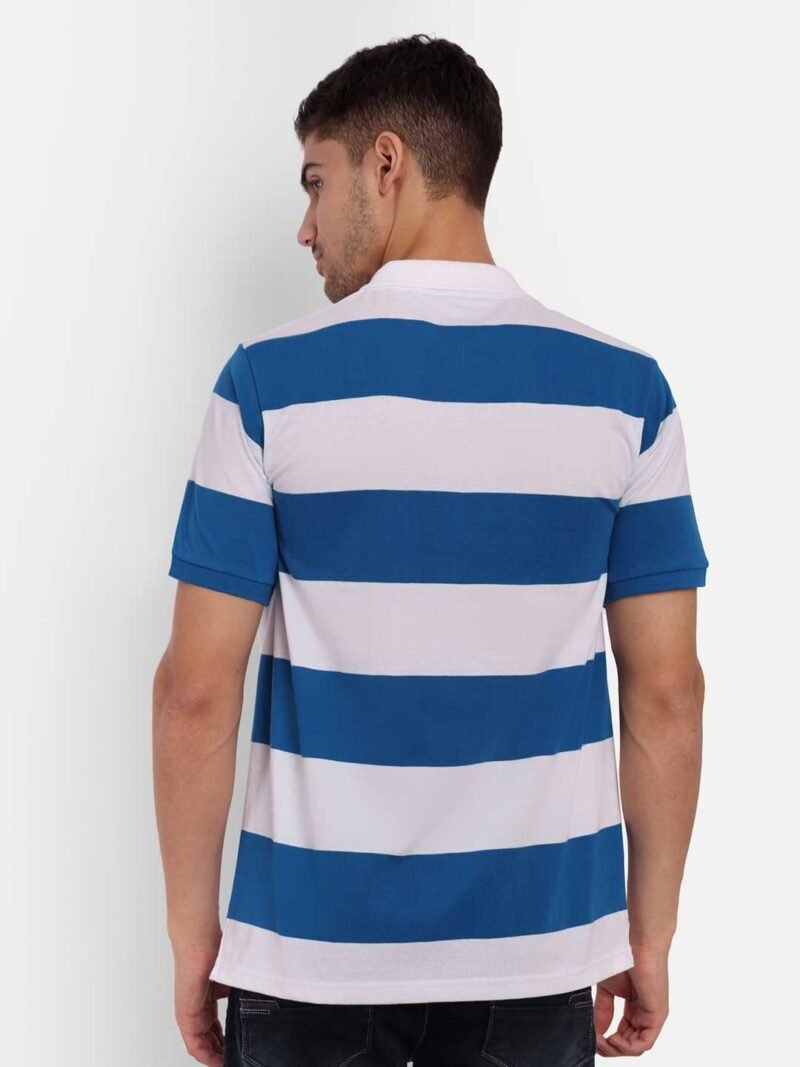 Striped Polo Collar Anti Odour Pure Cotton T-shirt - Image 4