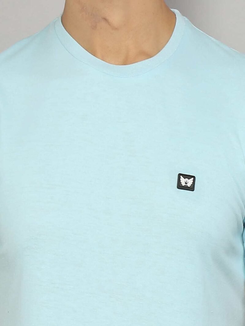 Men Crew Neck Blue Outdoor T-shirt - Image 2
