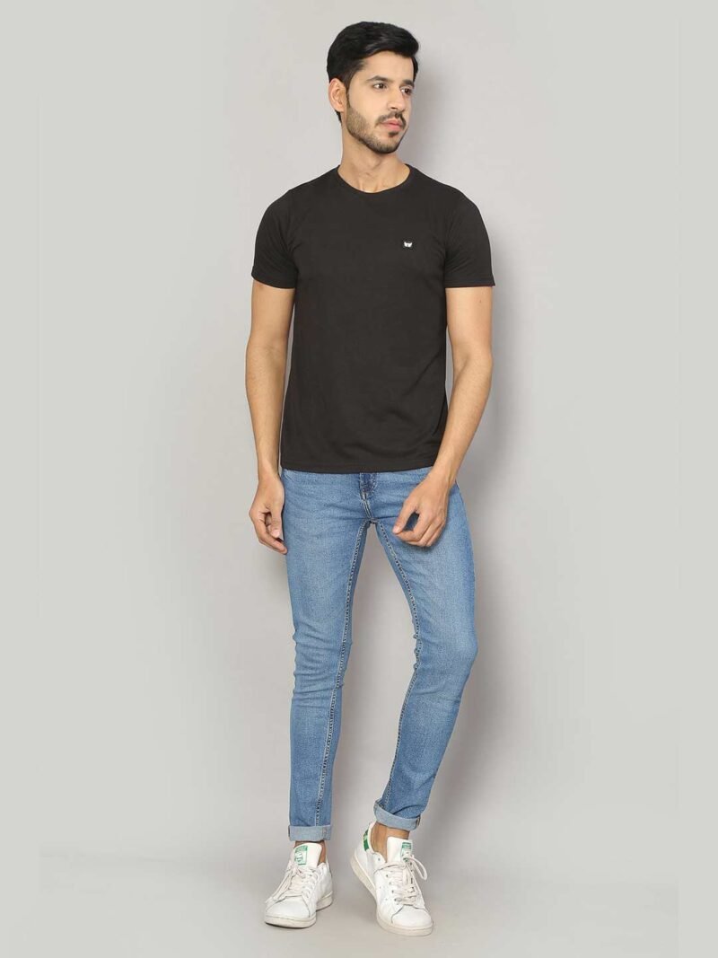 Men Crew Neck Black Outdoor T-shirt - Image 2