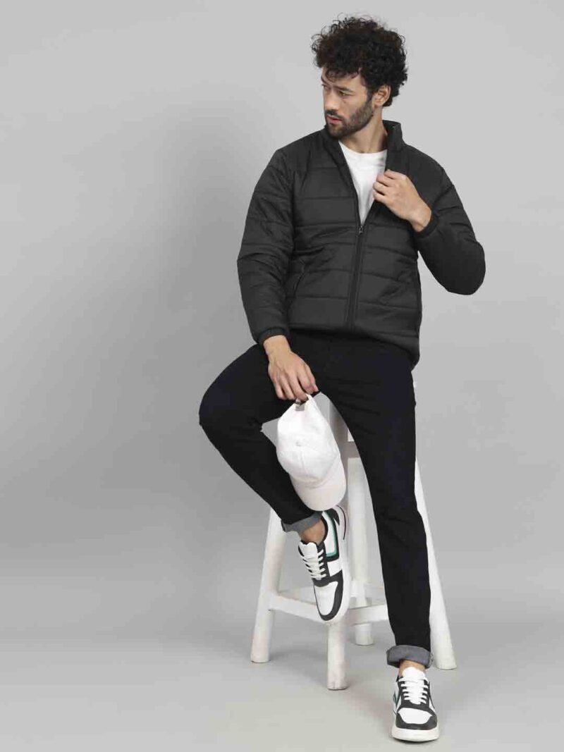 Men Bomber Jacket Black - Image 4