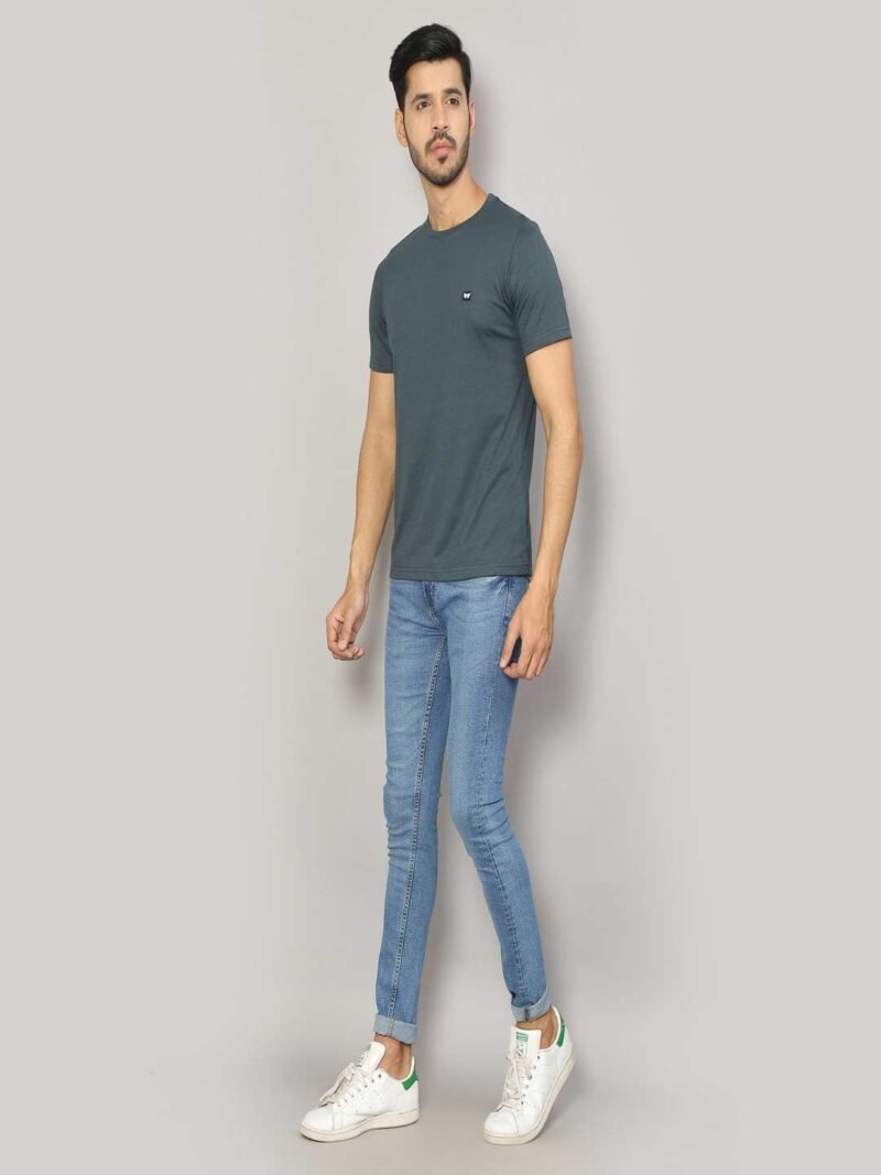 Men Crew Neck Blue Outdoor T-shirt - Image 5