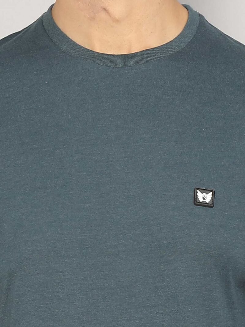 Men Crew Neck Blue Outdoor T-shirt - Image 3