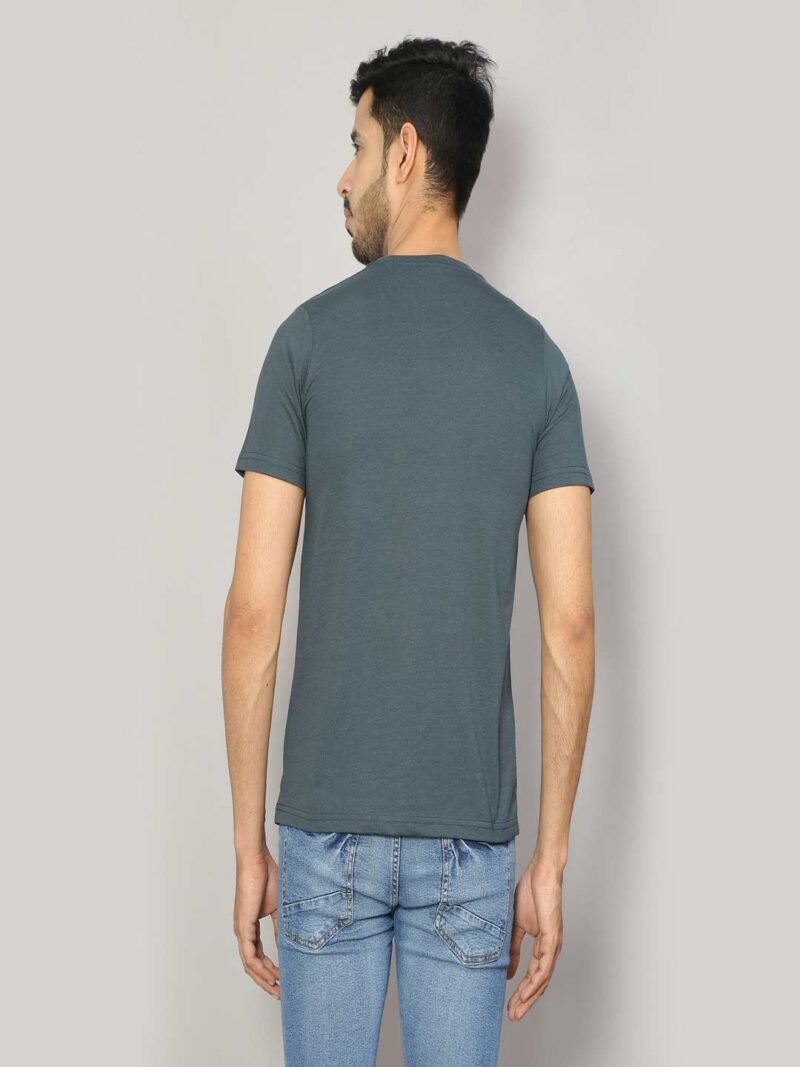 Men Crew Neck Blue Outdoor T-shirt - Image 2